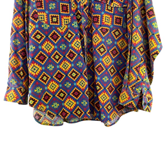Colorful Geometric Pattern Men's Casual Button Down Shirt - Picture 5 of 9